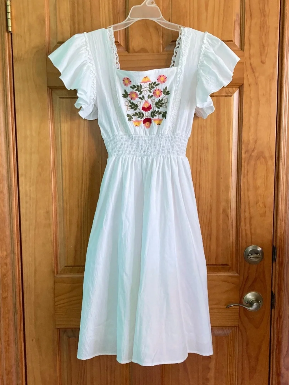Women’s size small SHEIN white cottage core dress with embroidery - Picture 1 of 15